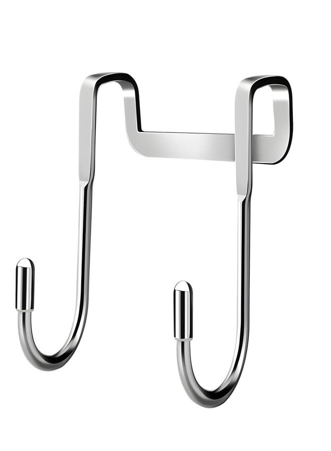 AARUX Over The Door Drawer & Cabinet Hook, Heavy-Duty Stainless Steel Double Hook Hanger for Kitchen, Bathroom & Closet, Rust-Resistant, No-Drill Organizer for Towels, Utensils, Bags & Accessories (2) - Image 1